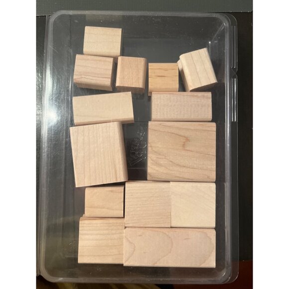 2003 Stampin Up! Stipple Celebrations wood mounted Rubber Stamp Set Of 14 - Picture 2 of 4